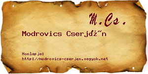 Modrovics Cserjén névjegykártya